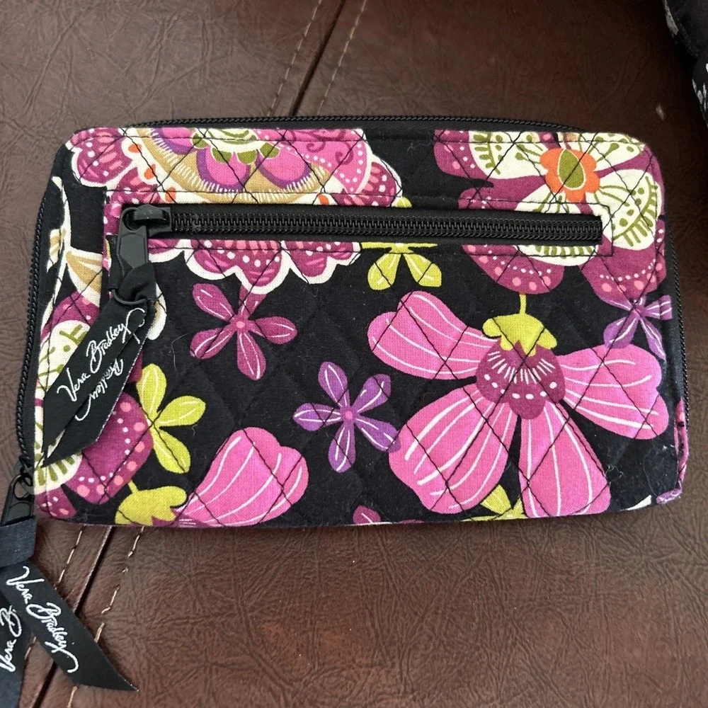 Vera Bradley Turn Lock Wallet Purse "Pirouette Pink" Retired Pattern - Picture 2 of 8